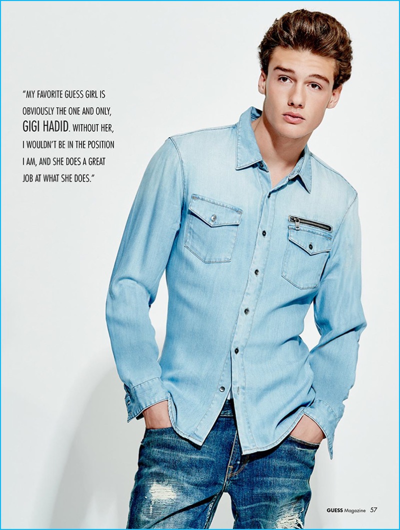 John Economou doubles down on denim from Guess' latest lineup.