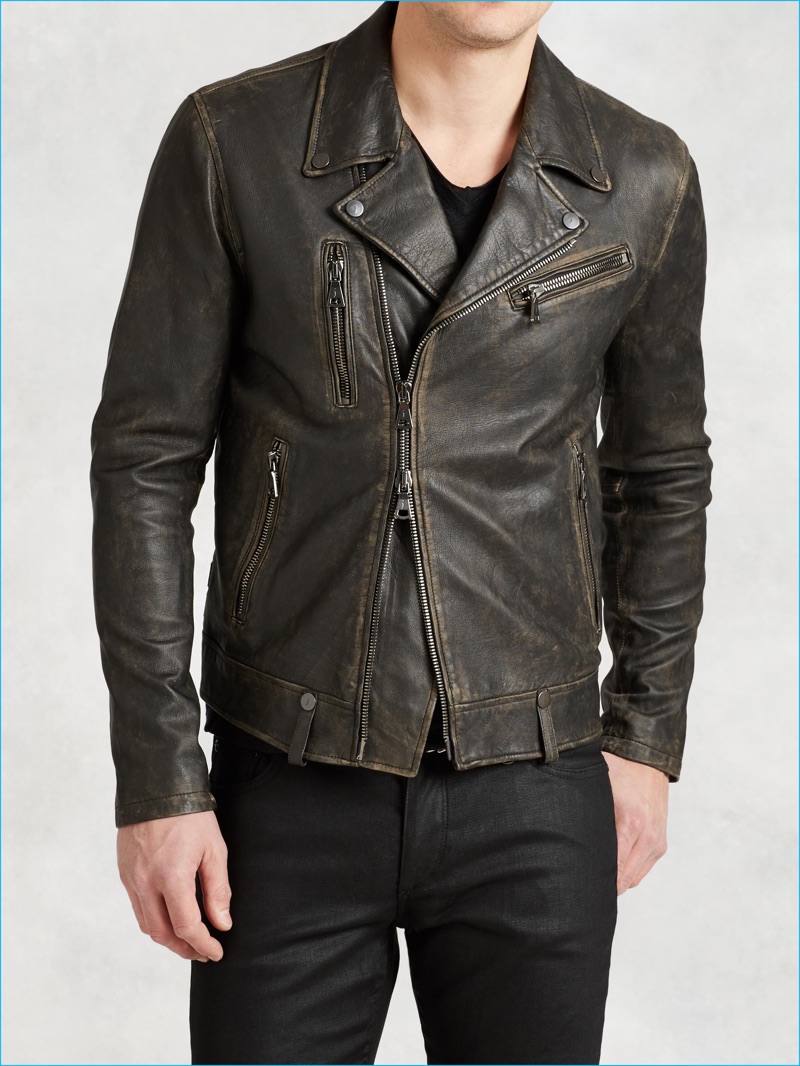 John Varvatos Lambskin Biker Jacket