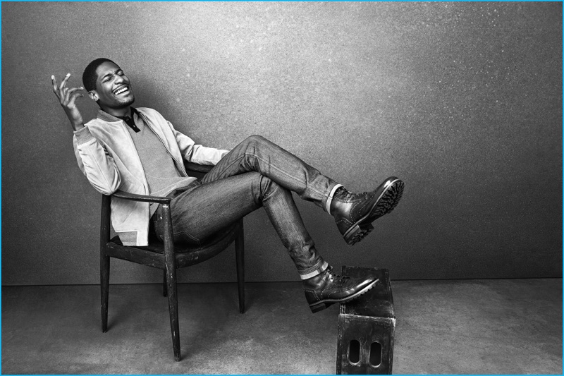 Jon Batiste is all smiles in Frye's George Lug Brogue Lace Up boots for the brand's fall-winter 2016 campaign.