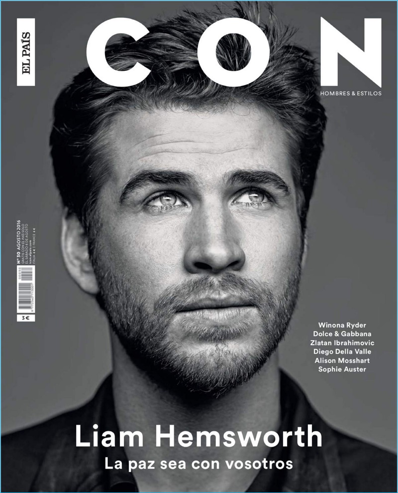 Liam Hemsworth covers the August 2016 issue of Icon El País.