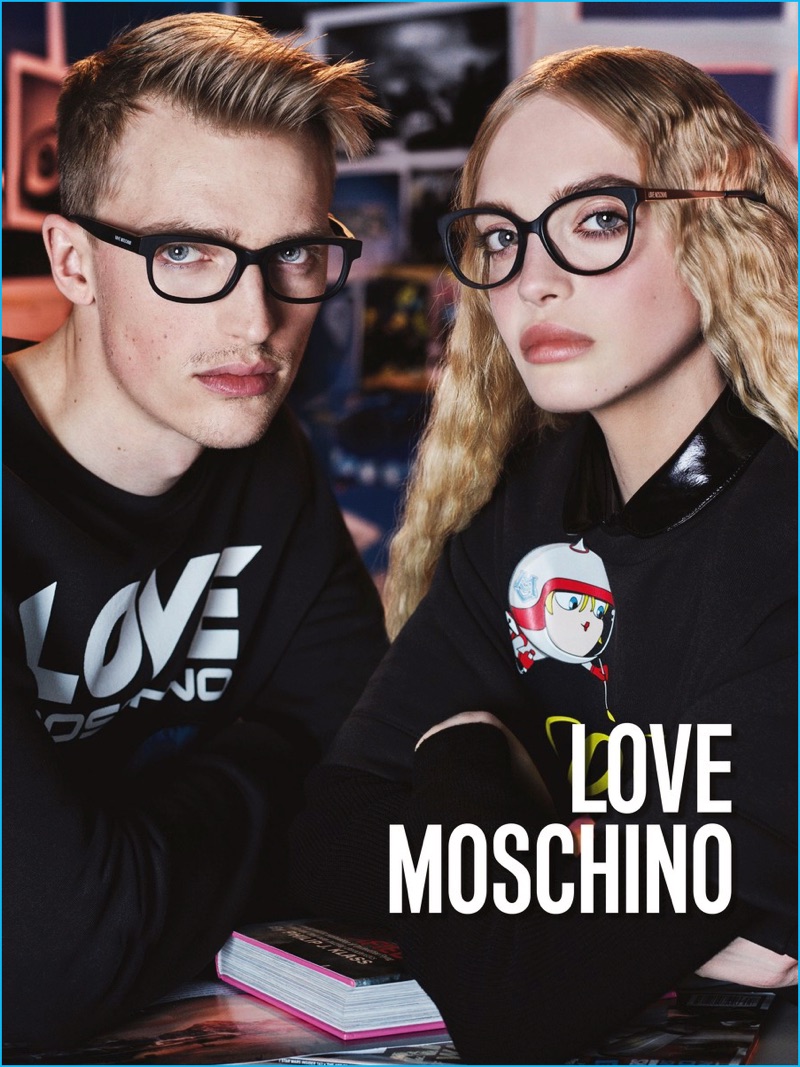 Victor Nylander fronts Love Moschino's fall-winter 2016 campaign.