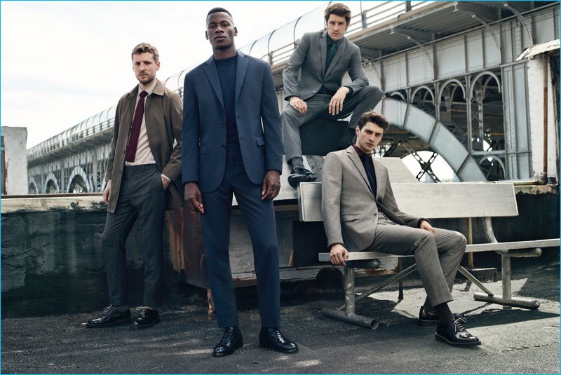 George Barnett, David Agbodji, Vinnie Woolston, and Matthew Bell star in Mango Man's fall-winter 2016 campaign.