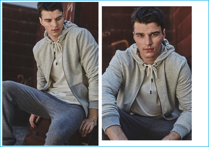 Arran Sly sports fall-winter 2016 athleisure styles from Mango Man.