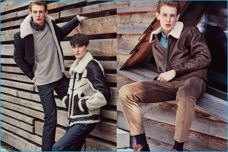 Lucas Dambros and Mihai Bran tackle the shearling outerwear trend for Men's Health Germany.