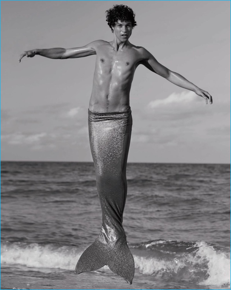Miles McMillan channels his inner merman for The Daily magazine.