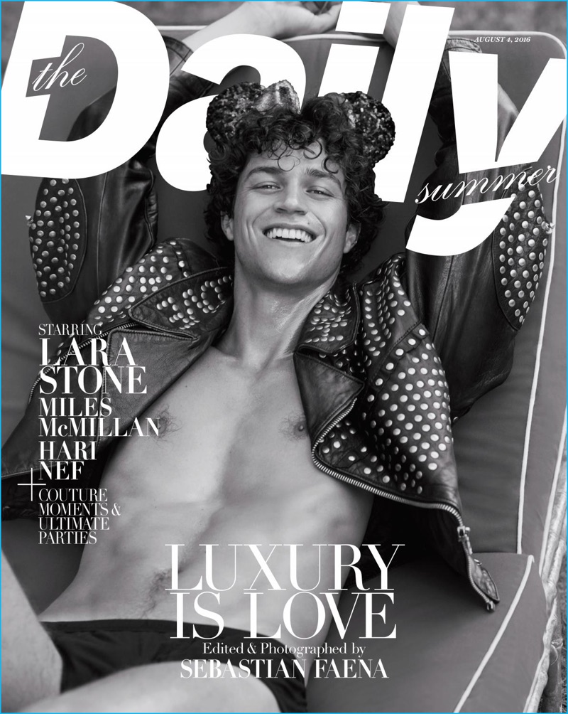 Photographed by Sebastian Faena, Miles McMillan covers The Daily magazine.