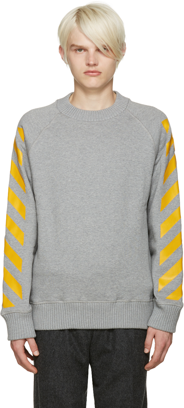 Moncler O Grey Diagonals Sweatshirt