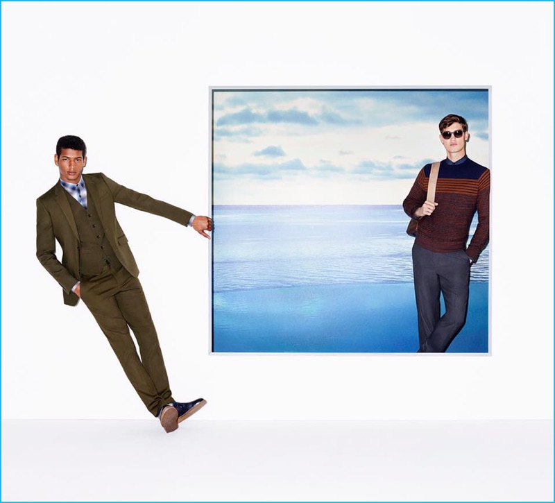 Models Tidiou M'Baye and Jason Anthony star in Perry Ellis' fall-winter 2016 campaign.