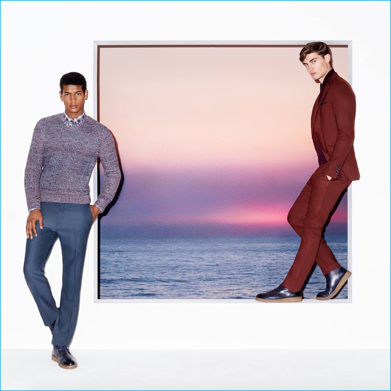 Models Tidiou M'Baye and Jason Anthony front Perry Ellis' fall-winter 2016 advertising campaign.