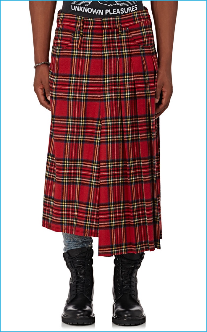 R13 Plaid Wool Blend Kilt