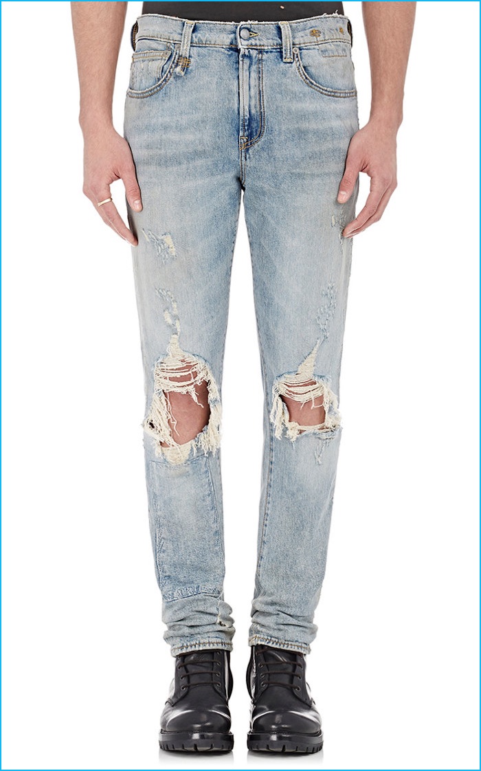 R13 Ripped Drop Denim Jeans