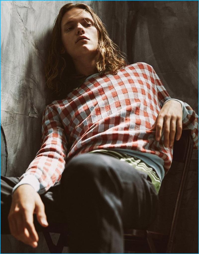 Ryan Keating is front and center in Orley for an editorial from Interview magazine.