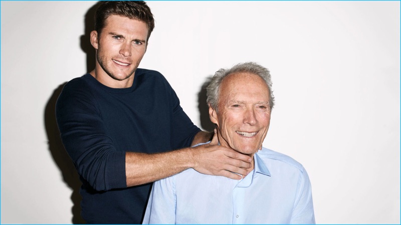 Gracing the pages of Esquire, Scott playfully chokes his father Clint Eastwood.