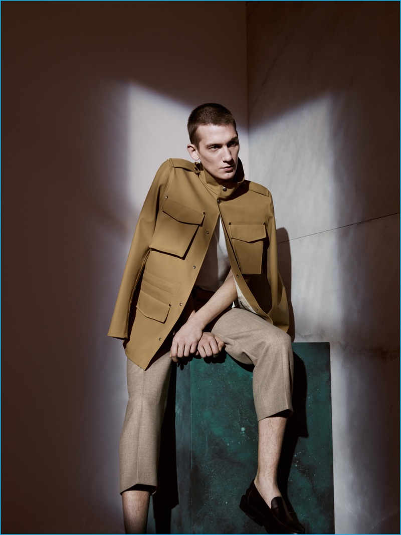 Stutterheim's Alsten Sand Rubberized Cotton M65 Jacket