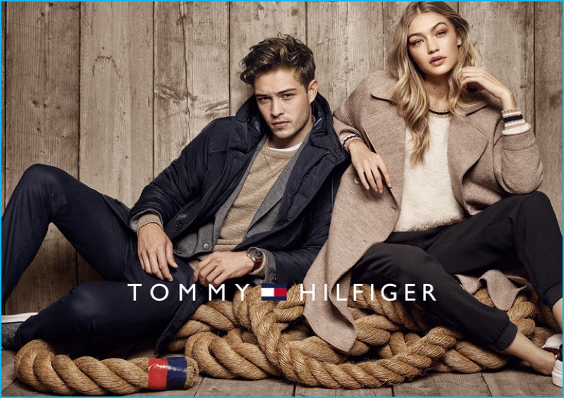Models Francisco Lachowski and Gigi Hadid come together for Tommy Hilfiger's fall-winter 2016 campaign.