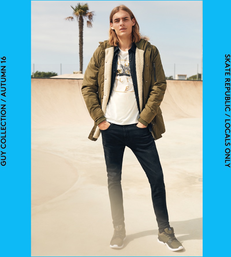 Ton Heukels sports casual layers from Lefties' Skate Republic collection.