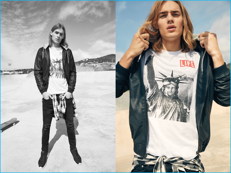 Ton Heukels channels his inner skaterboy for Lefties' latest men's collection.