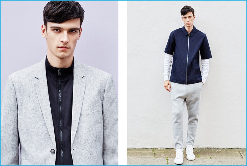 One of the season's biggest trends, Topman's track jacket is perfect for adding a sporty element to a smart sports coat. 