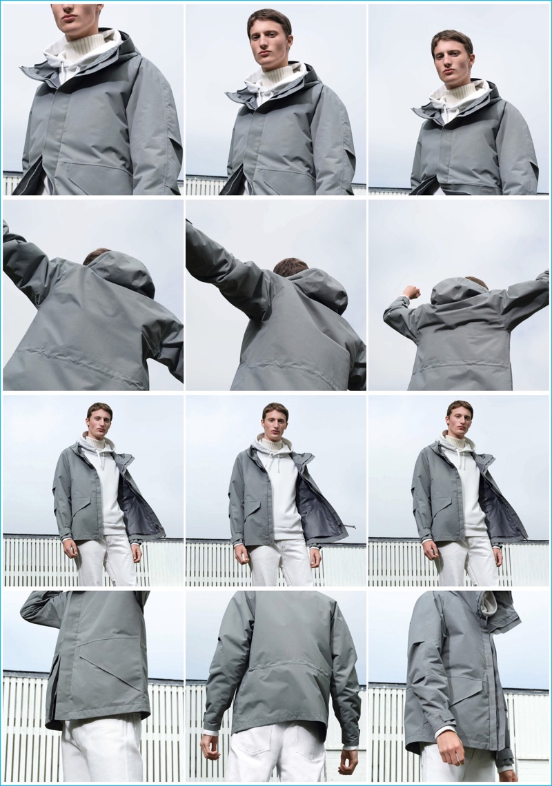 Uniqlo U men's blocktech parka and cashmere blend turtleneck sweater. » Christophe Lemaire Champions Form, Function & Style for Uniqlo U Debut Uniqlo U men's blocktech parka and cashmere blend turtleneck sweater.