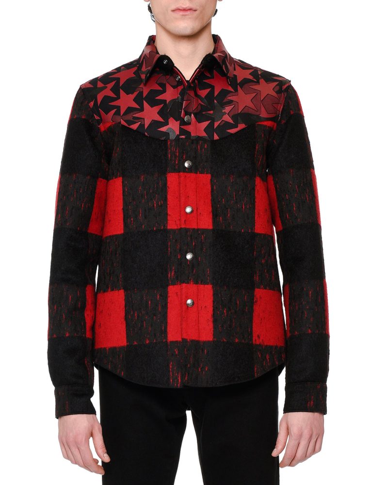 Valentino Buffalo Check Camo Star Shirt Jacket