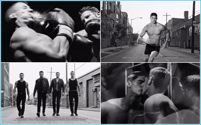 Stills from Versace's Dylan Blue Fragrance Campaign Film