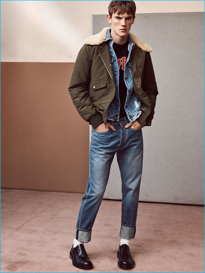 Zara Man makes a case for the denim jacket as a transitional essential for the season.