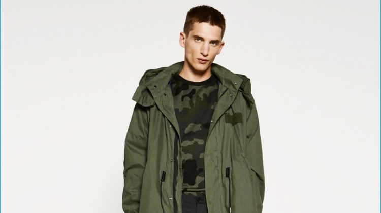 Zara Man Commits to Modern Military Style