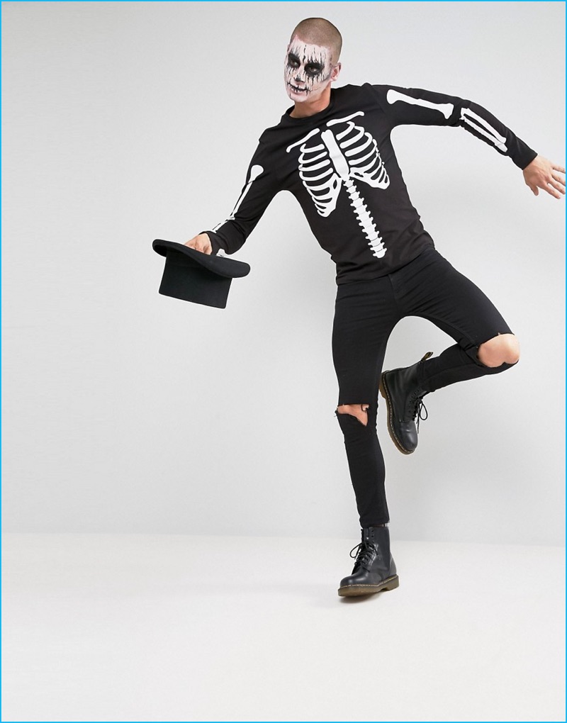 ASOS Halloween Skeleton Long Sleeve Shirt