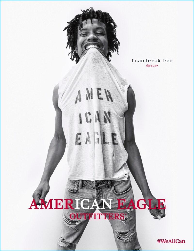 Music artist Raury stars in American Eagle's fall-winter 2016 campaign.