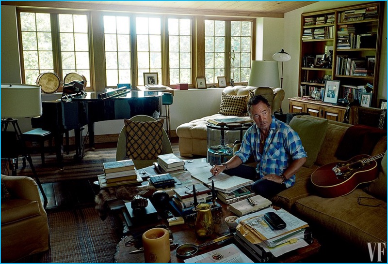 Bruce Springsteen captured at home for the pages of Vanity Fair.