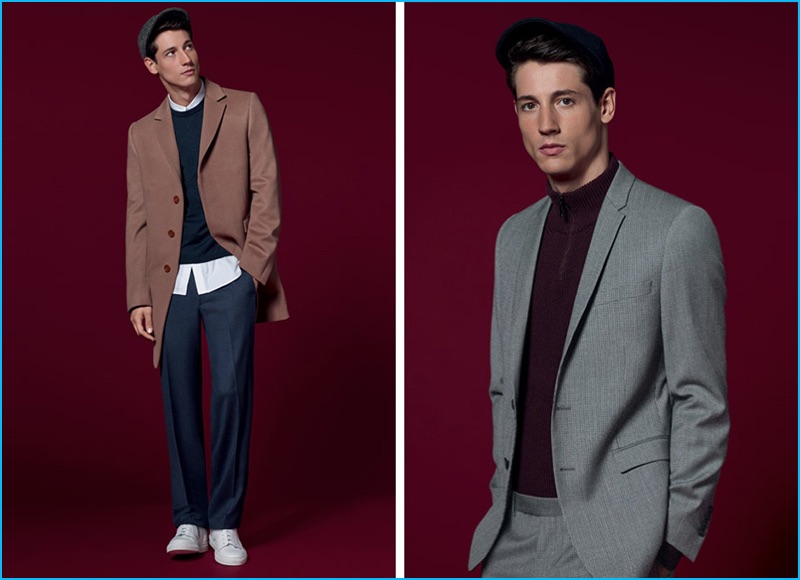Nicolas Ripoll adds a sporty appeal to classic tailoring with layering, sneakers, and a half-zip pullover from Brummell's fall-winter 2016 collection.