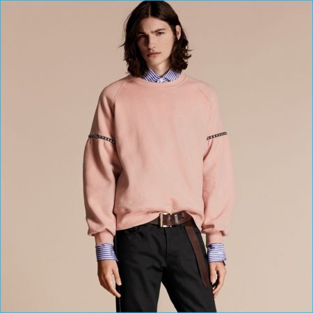 Burberry 2016 Mens Runway Collection Bell Sleeved Cotton Blend Sweatshirt