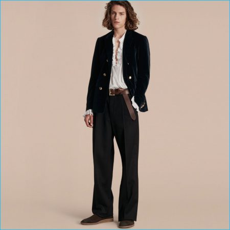 Burberry 2016 Mens Runway Collection Double Breasted Velvet Jacket