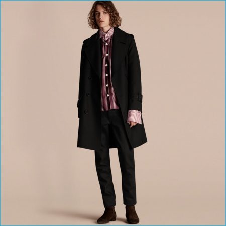 Burberry 2016 Mens Runway Collection Relaxed Fit Wool Twill Trench Coat
