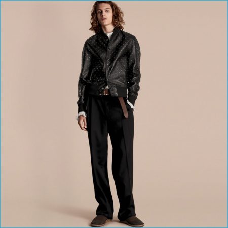 Burberry 2016 Mens Runway Collection Riveted Plonge Lambskin Bomber Jacket