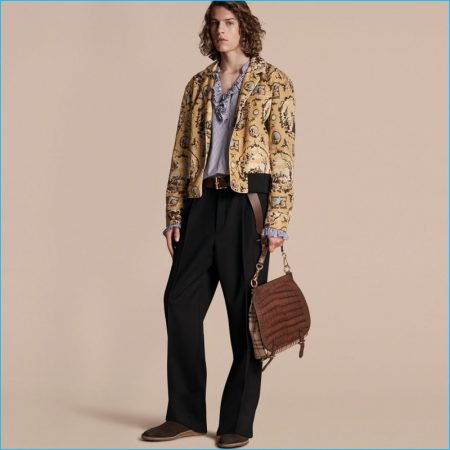 Burberry 2016 Mens Runway Collection Wallpaper Print Bomber Jacket