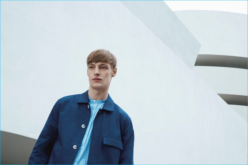 Roberto Sipos dons fashions from the COS x Agnes Martin collection.