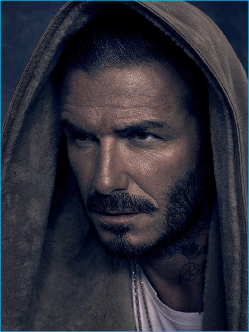David Beckham embraces casual sporty style in a look from Balmain for Madame Figaro.