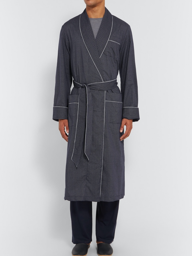 Derek Rose Plaza Polka Dot Cotton Robe