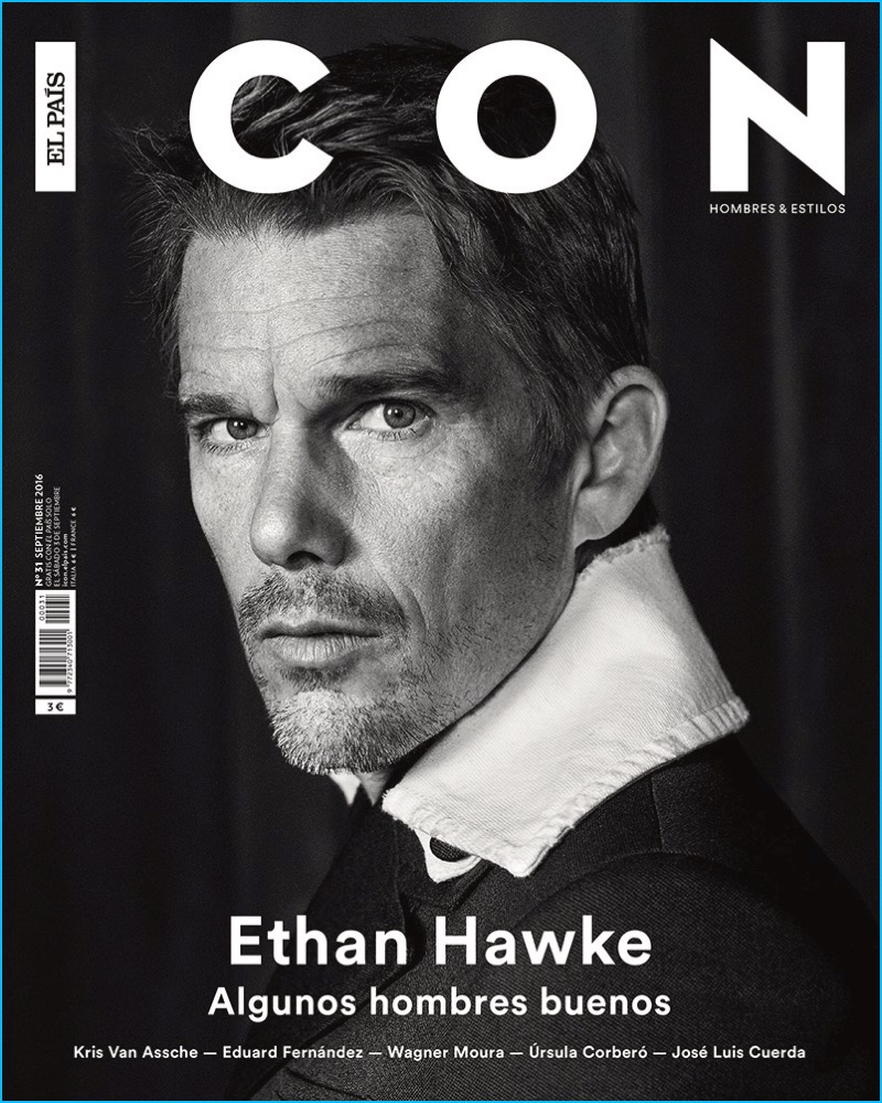 Ethan Hawke covers the September 2016 issue of Icon El País in Prada.