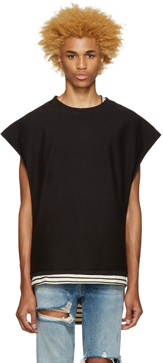 Fear of God x SSENSE Black Inside Out Muscle T-Shirt