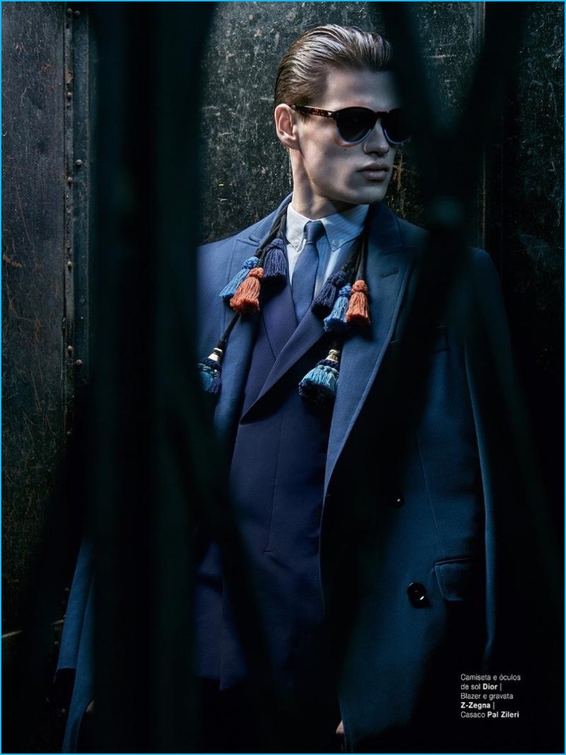 Filip Hrivnak plays it cool in a sartorial look featuring Dior Homme, Z Zegna, and Pal Zileri for GQ Brasil.