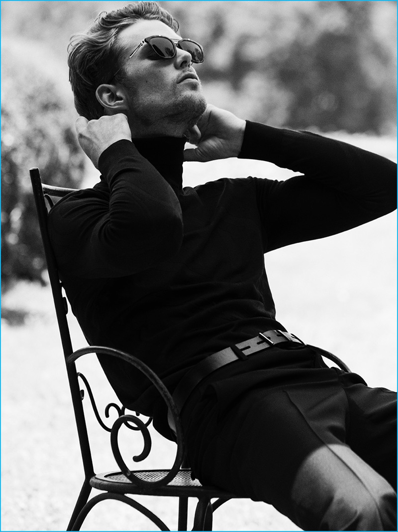 Nils Butler is a chic vision in all-black Hermes for GQ España.