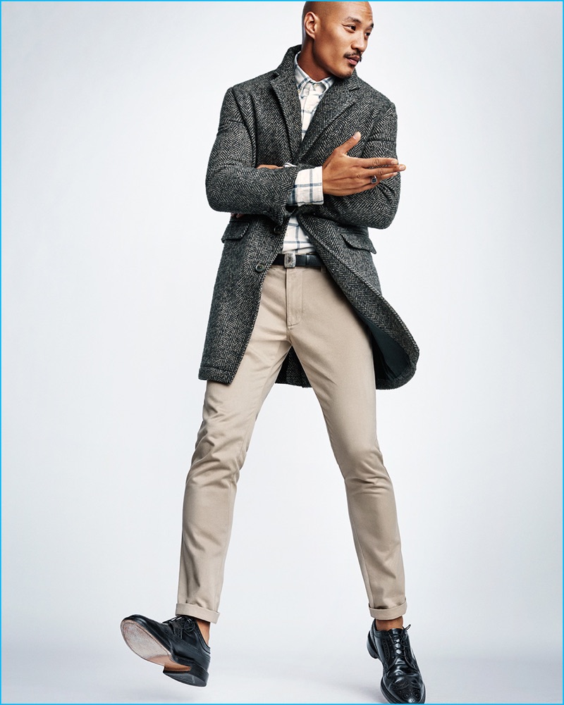 Paolo Roldan wears Steven Alan for Gap x GQ Best New Menswear Designers in America All-Stars collection.