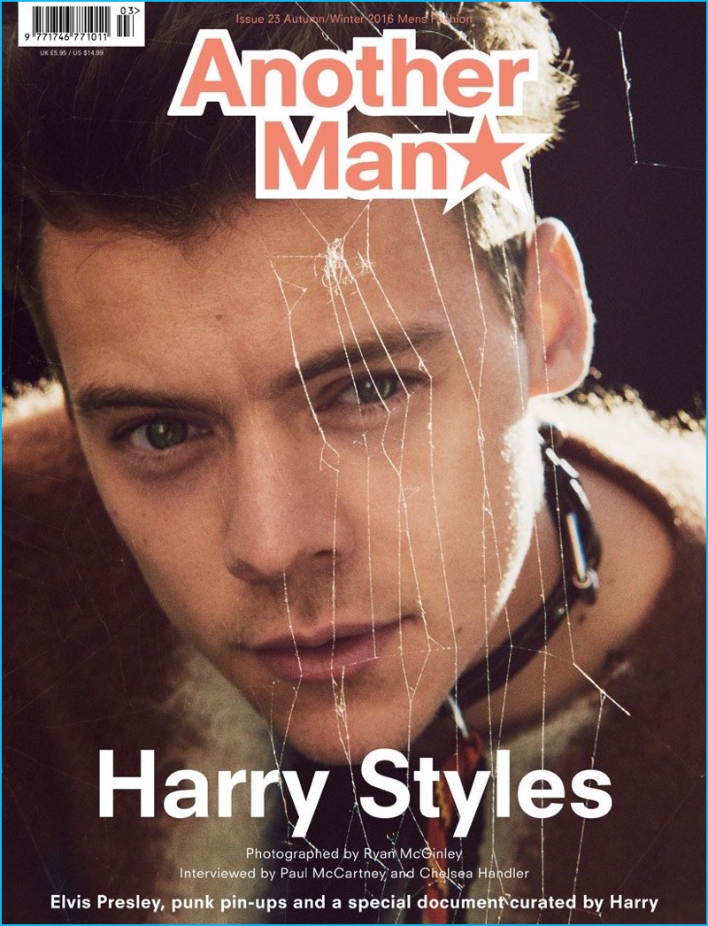 Harry Styles covers Another Man, photographed by Ryan McGinley.