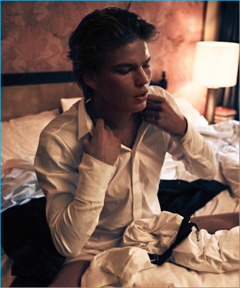 Jordan Barrett Channels His Inner Jazz Icon for Vogue Man Netherlands ...