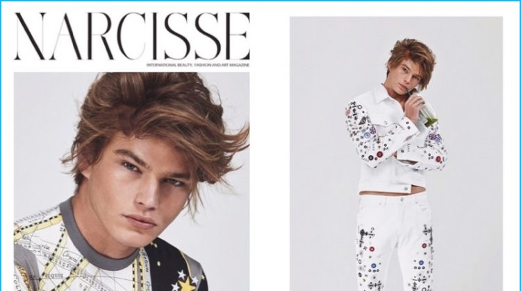 Jordan Barrett Rocks Versace for Narcisse Cover Shoot