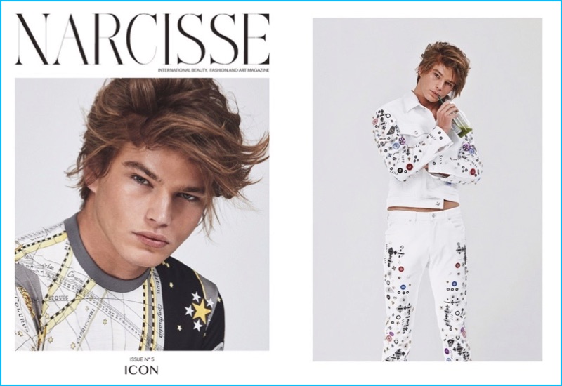 Jordan Barrett Rocks Versace for Narcisse Cover Shoot