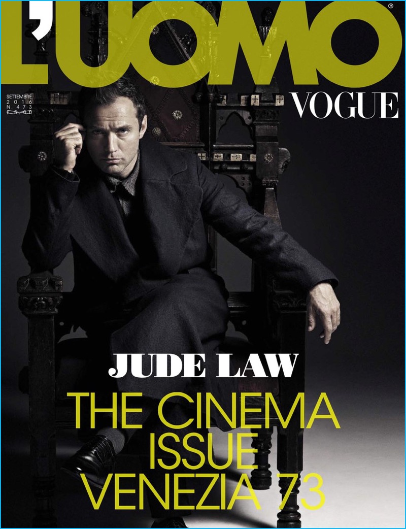 Jude Law covers the September 2016 issue of L'Uomo Vogue.