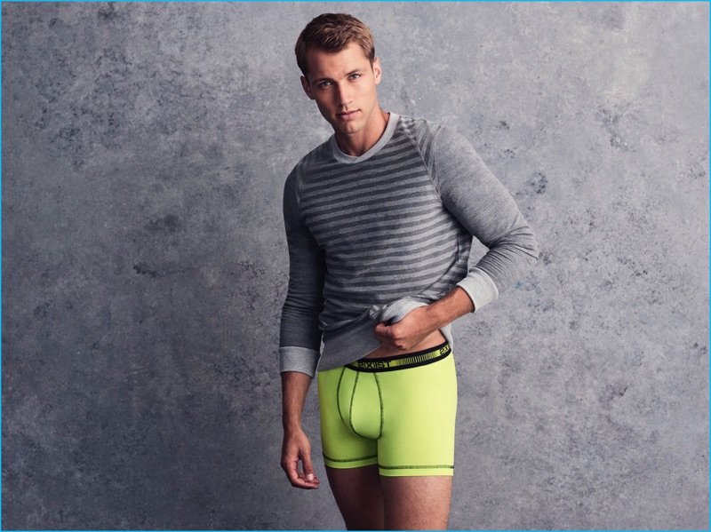 Kacey Carrig models a bold pair of 2(X)IST's performance underwear.
